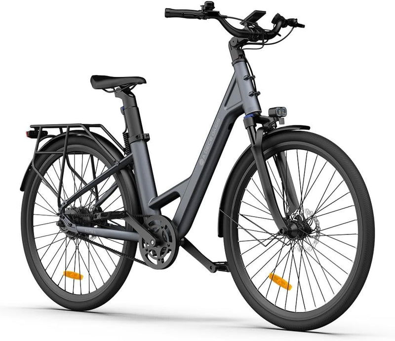 ADO E-Bike Air 28 Elektrofahrrad,Electric Bikes Pedelec Riemenantrieb,e Bike 28 Zoll,Momenten-Sensor, 1 Gang, Heckmotor, 345,00 Wh Akku, ebike Damen/Herren,Gepäckträger,Lampe