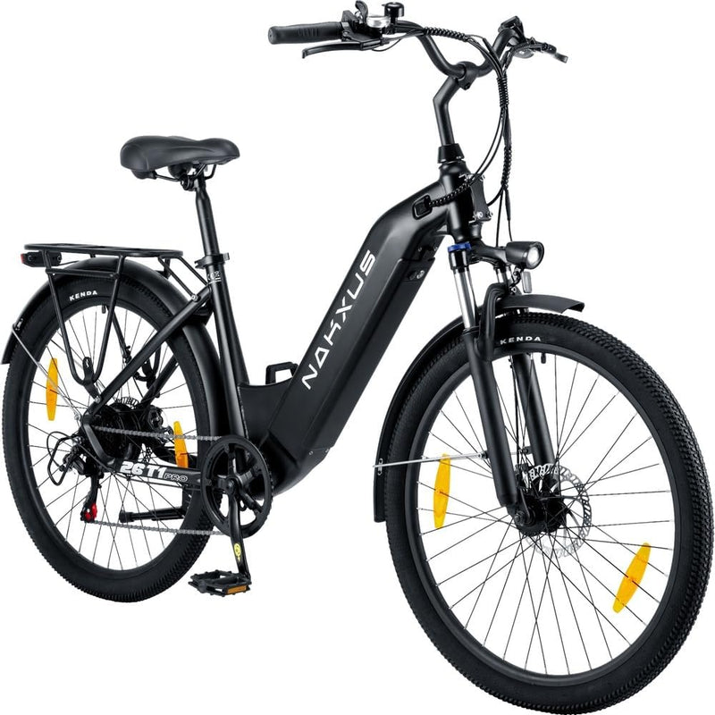 26T1 Elektrofahrrad 26 Zoll E-Bike, 36V 18.2Ah Akku herausnehmbar, 250W Motor, LCD-Display, 7-Gang, Reichweite 90-130 km, 25 km/h, IPX5 wasserdicht für Erwachsene