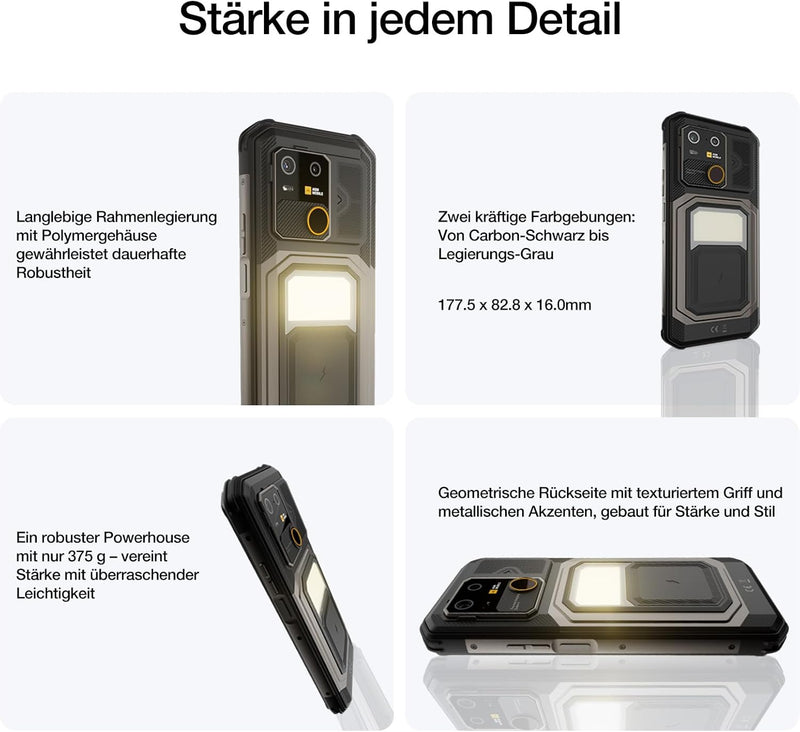 AGM G3 Outdoor Handy Android 15 5G,Wireless Charging,Google Gemini Al,10000mAh,IP68 | IP69K Wasserdicht.MIL-STD-810H.5G,Smartphone ohne Vertrag,24GB RAM+512GB ROM,6.72 Zoll FHD+120Hz,Dual SIM