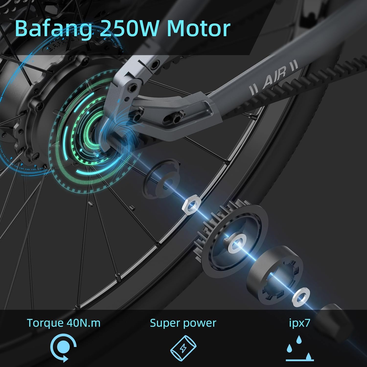 ADO E-Bike Air28 Pro Elektrofahrrad,Pedelec Riemenantrieb,Citybike,e Bike 28 Zoll, 2 Gang, Automatikschaltung, Bafang Heckmotor, Gepäckträger, ebike Damen/Herren